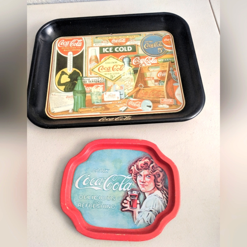Vintage Retro Collectibles Coca Cola Serving Tray Set Limited Edition Decor Gift